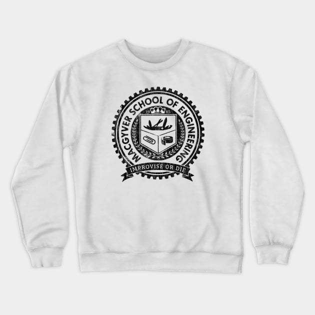 WHITE ART - MacGyver School of Engineering Crewneck Sweatshirt by TattoVINTAGE